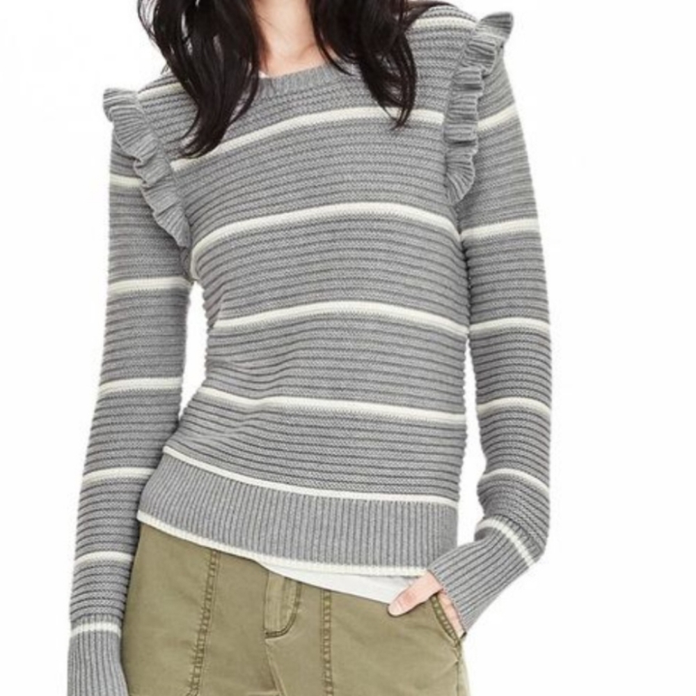 Banana Republic ruffle sleeve knit sweater bundle of 3